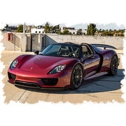 EM812E 1/43 Porsche 918 Spyder weissach package 2011 Rear Wing up アレナレッドメタリック （USスペック） [レジンキャストミニカー]