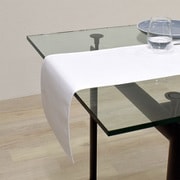 テーブルランナー・テーブルセンター (30cm×180cm) ラミネートタイプ 無地ツイル・ホワイト W2703720