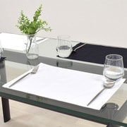 ランチョンマット 2枚セット 綿100%(30cm×45cm) リバーシブルタイプ 無地ツイル・ホワイト W3103800