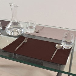 ランチョンマット 2枚セット （30cm×45cm） ラミネートタイプ 無地オックス・カフェブラウン W2903400