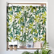カフェカーテン 綿100% (72cm×142cm) スタンダードタイプ ボタニカルリーフ W3900830