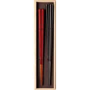 漆塗分正八箸 黒檀・サティーネペア 23.5cm/22cm 漆塗 日本製 ギフトセット 桐箱入 S-12213