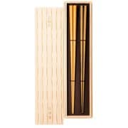 京都 清水銘竹 白竹 八角拭漆 箸ペア 24cm 漆塗 日本製 ギフトセット 桐箱入 S-12177