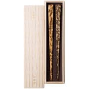 京都 清水銘竹 図面 四角拭漆 箸ペア 24cm 漆塗 日本製 ギフトセット 桐箱入 S-12178