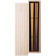 京都 清水銘竹 白竹 四角拭漆 箸ペア 24cm 漆塗 日本製 ギフトセット 桐箱入 S-12179
