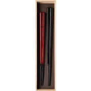 黒檀八角漆塗分ペア桐箱入 箸 23cm/21.5cm 日本製 ギフトセット S-12195