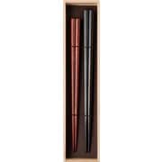 七角箸 黒檀・サティーネペア桐箱入 23.5/22cm 箸 漆塗 日本製 ギフトセット S-12196