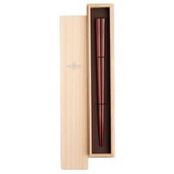 七角拭漆 サティーネ 桐箱入 22cm 箸 日本製 漆塗 ギフトセット G-64561