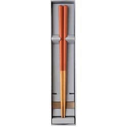 HASHIKURA SEASON 01 紅葉色 オーク 八角 箸 22.5cm 箸置付 食洗機可 日本製 ギフトセット G-81120