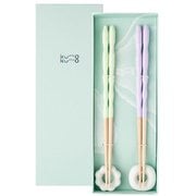 kumokumo gift ライトパープル・パステルターコイズ 箸置付 箸23cm 食洗機可 日本製 ギフトセット S-82063