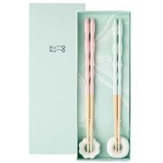 kumokumo gift ライトブルー・ピンク 箸置付 箸23cm 食洗機可 日本製 ギフトセット S-82064