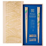 Rimpa ギフトセット 竹×藤 箸 23cm 箸置付 食洗機可 日本製 ギフトセット 桐箱入 S-12215