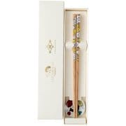お花の箸・菊 箸置付 22.5cm 食洗機可 日本製 箸置九谷焼 ギフトセット S-96010