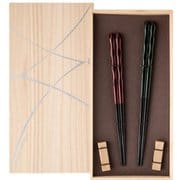 彫塗ペア 砂岩箸置付 箸 箸23cm/21cm 食洗機可 日本製 ギフトセット 桐箱入 食洗機対応 S-86152