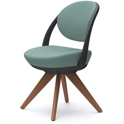 Parabel（パラベル） オフィスチェア スタンダードタイプ 木4本脚ダーク ブラックボディ セージ 完成品 受注生産品 8CBAYR FKY6