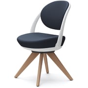 Parabel（パラベル） オフィスチェア スタンダードタイプ 木4本脚ナチュラル ホワイトボディ ダークブルー 完成品 受注生産品 8CBAYW FKY4