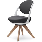 Parabel（パラベル） オフィスチェア スタンダードタイプ 木4本脚ナチュラル ホワイトボディ ダークグレー 完成品 受注生産品 8CBAYW FXW0