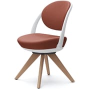 Parabel（パラベル） オフィスチェア スタンダードタイプ 木4本脚ナチュラル ホワイトボディ テラコッタ 完成品 受注生産品 8CBAYW FXW6