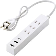 電源タップ 0.5m AC×3/USB-C×1/USB-A×2 雷ガード ほこり防止シャッター 絶縁キャップ PSE適合 ホワイト T-U08-3A2C05WH