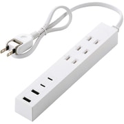 電源タップ 0.5m AC×3/USB-C×2/USB-A×2 PD20W 雷ガード ほこり防止シャッター 絶縁キャップ PSE適合 ホワイト T-U08-3A2C205WH