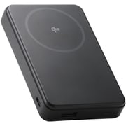 モバイルバッテリー マグネット式 Qi2 最大15W ワイヤレス充電/USB充電 両対応 10000mAh PSE適合 機内持ち込み可 ケーブル付属 ブラック DE-C67-10000BK