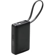 モバイルバッテリー 10000mAh USB-Cケーブル一体型 LED残量表示 PSE適合 機内持ち込み可 ブラック DE-C71L-10000BK