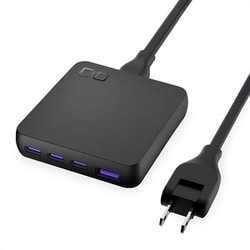 USB急速充電器 NovaPort SLIM QUAD for DESK USB PD（パワーデリバリー）/QC（クイックチャージ）対応 67W USB-C×3/USB-A×1 ブラック CIO-G67W3C1AD-S-BK