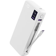 SMARTCOBY Pro CABLE モバイルバッテリー 20000mAh 最大100W USB-C×1/USB-A×1/内蔵USB-Cケーブル×1 ディスプレイ付 ホワイト CIO-MB100W2C1A-20K-C-WH