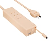 Mate TAP 002 多機能電源タップ AC×3/USB-C×1/USB-A×1/コードリール式USB-Cケーブル×1 最大20W出力 シェルピンク MATE-TAP002-SPK