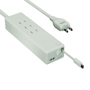 Mate TAP 002 多機能電源タップ AC×3/USB-C×1/USB-A×1/コードリール式USB-Cケーブル×1 最大20W出力 カームブルー MATE-TAP002-CBL