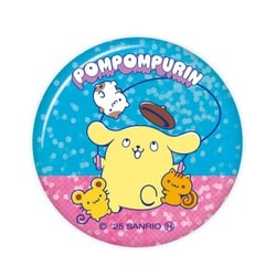 PRN-033 サンリオキャラクターズ キラキラ缶バッジ ユニーク ポムポムプリン ブルー