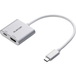 USB Type-C HDMI 変換アダプタ PD100W充電ポート搭載 4K対応 ミラーリング シルバー AD-CHDMIPD100SV