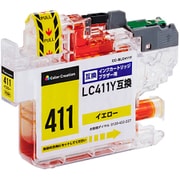 カラークリエーション インク ブラザー LC411Y 互換 インクカートリッジ 残量検知機能 DCP-J928N/DCP-J528N/MFC-J905N/DCP-J1800N/DCP-J926N/DCP-J526N等対応 イエロー(染料) CC-BLC411Y