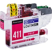 カラークリエーション インク ブラザー LC411M 互換 インクカートリッジ 残量検知機能 DCP-J928N/DCP-J528N/MFC-J905N/DCP-J1800N/DCP-J926N/DCP-J526N等対応 マゼンタ(染料) CC-BLC411M