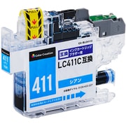カラークリエーション インク ブラザー LC411C 互換 インクカートリッジ 残量検知機能 DCP-J928N/DCP-J528N/MFC-J905N/DCP-J1800N/DCP-J926N/DCP-J526N等対応 シアン(染料) CC-BLC411C
