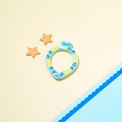 デコレ SUORING for dogs 28°ハワイ ボタン ブルーフラワー3 SS