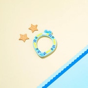 デコレ SUORING for dogs 28°ハワイ ボタン ブルーフラワー3 SS