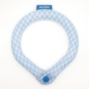 SUO RING for dogs 28°ICE グラデチェック ボタン付 BLUE LB