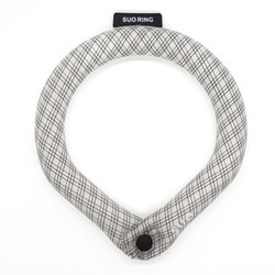SUO RING for dogs 28°ICE グラデチェック ボタン付 BLACK LB