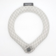 SUO RING for dogs 28°ICE グラデチェック ボタン付 GRAY SB