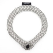 SUO RING for dogs 28°ICE グラデチェック ボタン付 BLACK SB