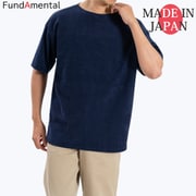 FL25SS-001 [Tシャツ メンズ 日本製 半袖 パイル生地 ボートネック ゆったり 大きいサイズ ネイビー M]
