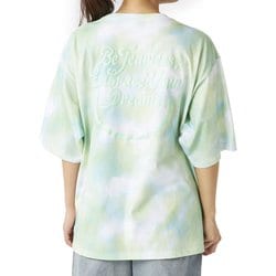ニコちゃんTシャツタイダイ系 レディース フィットネス ヨガ シャツ （GN） Mサイズ 925501