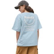 ニコちゃん相良刺繍Tシャツ襟ワンポイント レディース フィットネス ヨガ シャツ (BL) Lサイズ 925504