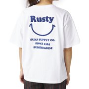 ニコちゃん相良刺繍Tシャツ襟ワンポイント レディース フィットネス ヨガ シャツ (WNV) Mサイズ 925504