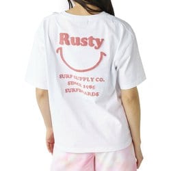ニコちゃん相良刺繍Tシャツ襟ワンポイント レディース フィットネス ヨガ シャツ （WPK） Lサイズ 925504