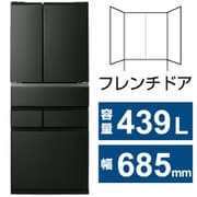 冷蔵庫 大凍量シリーズ(439L・幅68.5cm・フレンチドア(観音開き)・6ドア・ブラック) IRSN-HF44A-B