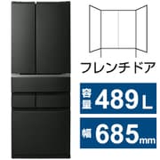 冷蔵庫 大凍量シリーズ(489L・幅68.5cm・フレンチドア(観音開き)・6ドア・ブラック) IRSN-HF49A-B