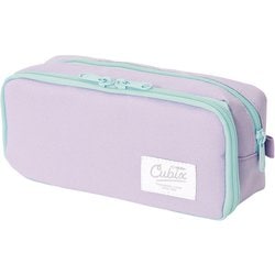 ペンケース CUBIX ラウンドジップ ボックス・カラードN パープル 106214-07