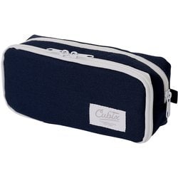 ペンケース CUBIX ラウンドジップ ボックス・カラードN ネイビー 106214-08